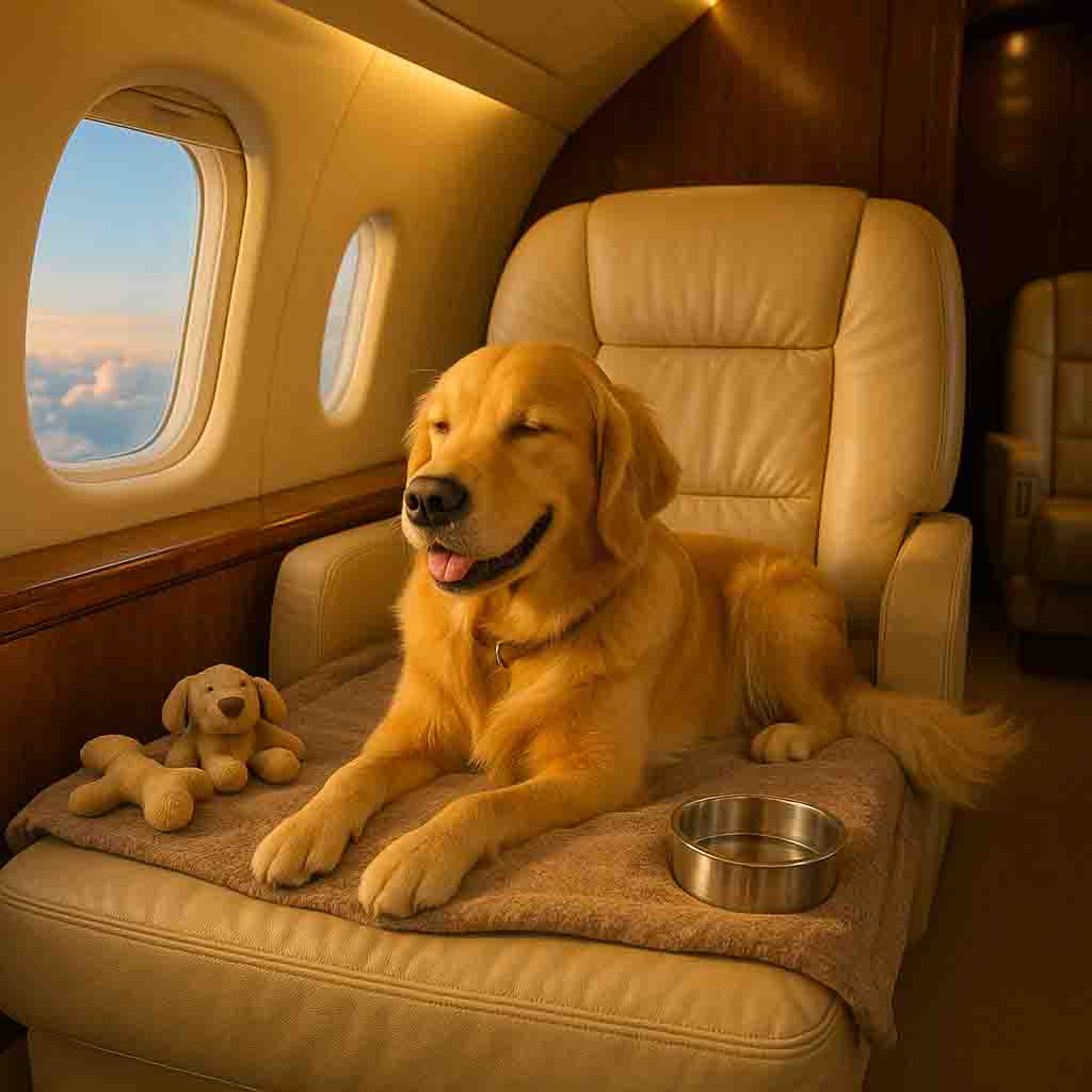 travel via private jet with a dog